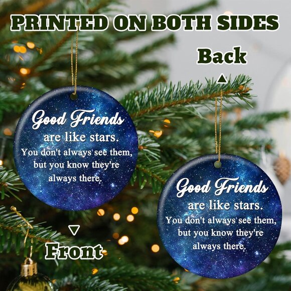 🆕 Good Friends Christmas Ornaments Xmas Tree Ceramic Decorations Lucky Cherish - Picture 4 of 7